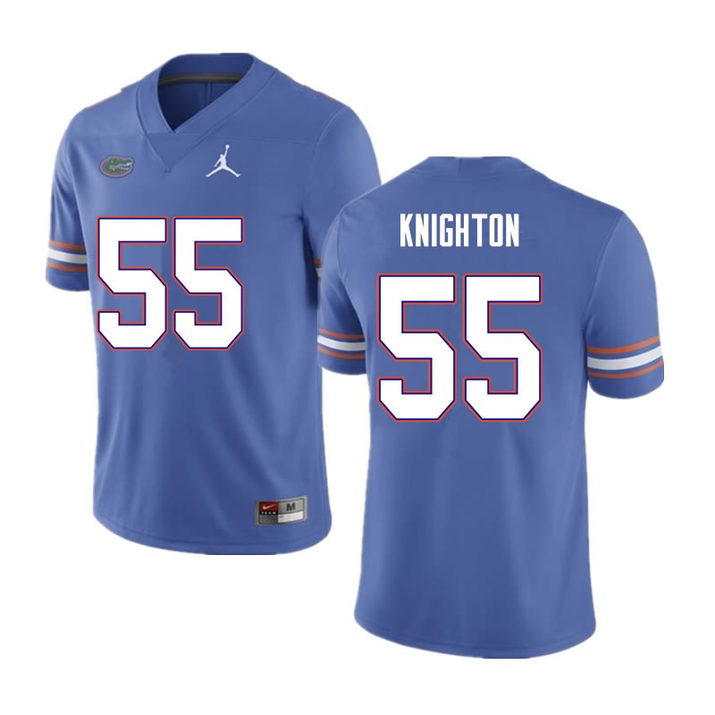 NCAA Florida Gators Hayden Knighton Men's #55 Nike Blue Stitched Authentic College Football Jersey EBB1364RK